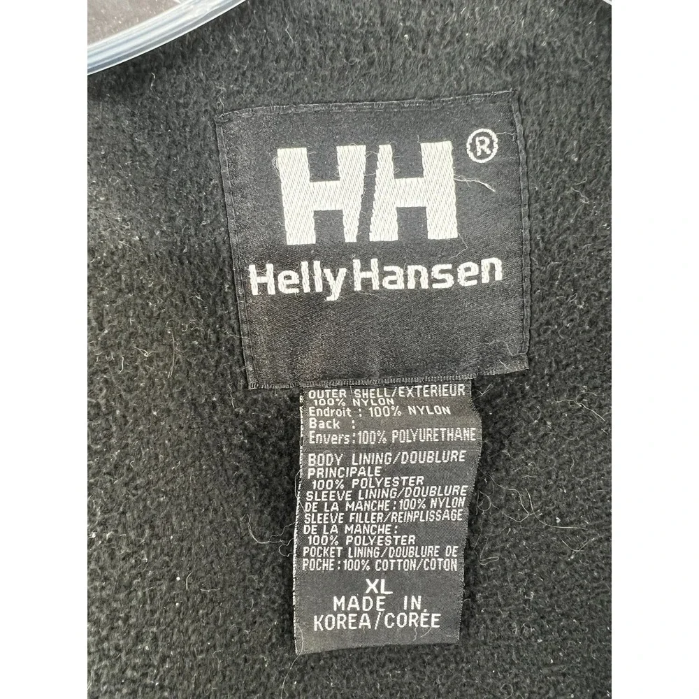 Vintage Helly Hansen Black Bomber Jacket Men's‎ XL Fleece Line Full Zip Korea